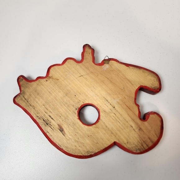 Vintage Wood Carved Santa Claus Christmas Wall Hanging Art Decor Plaque 13"x10" - Picture 5 of 9